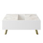 Hanah Home Mesa de centro Frida - White, 90x63x34 cm, Tablero de partículas recubierto de melamina, Color Blanco